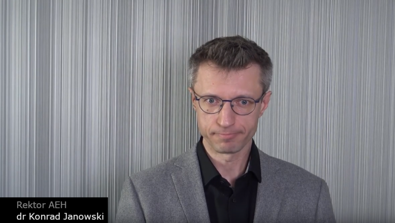 Wystąpienie dr Konrada Janowskiego – Rektora Akademii Ekonomiczno-Humanistycznej w Warszawie